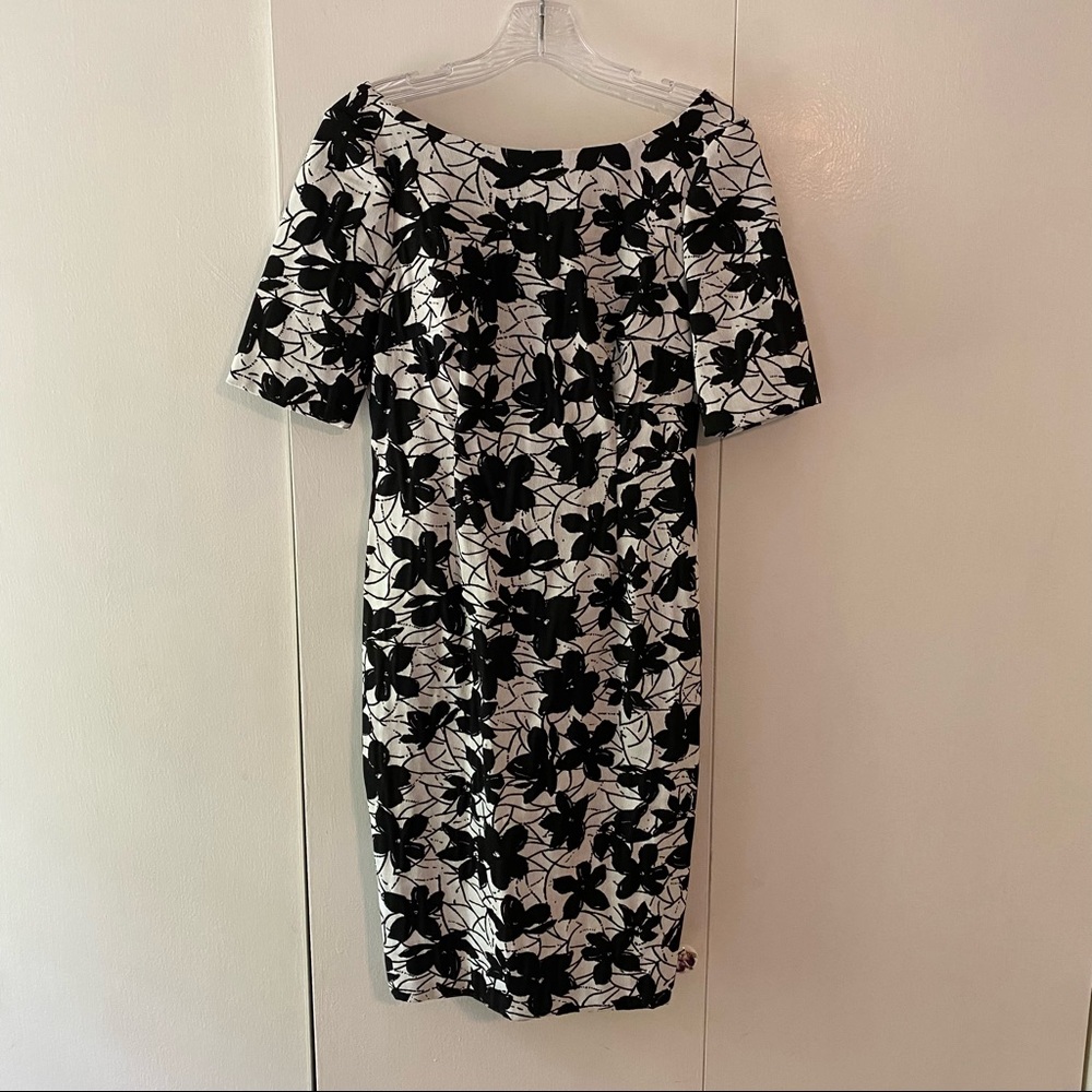 Calvin Klein Black and White Floral Dress